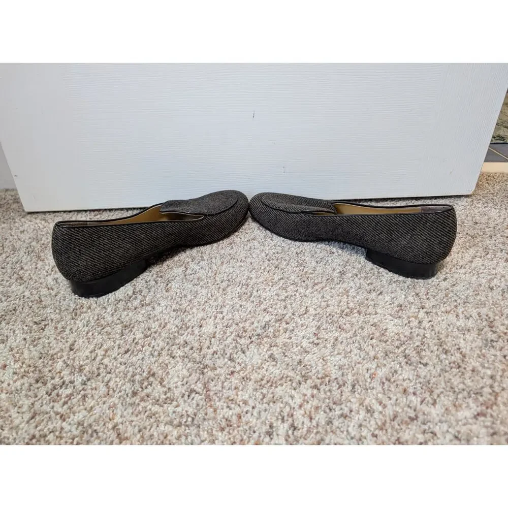 Talbots Black gray tweed Flats Womens Comfortable Slip On Work Office Shoes 10W
